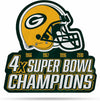 Green Bay Packers 4-Time Super Bowl Champions Soft Felt Wall Pennant, 18 Inch, Easy to Hang