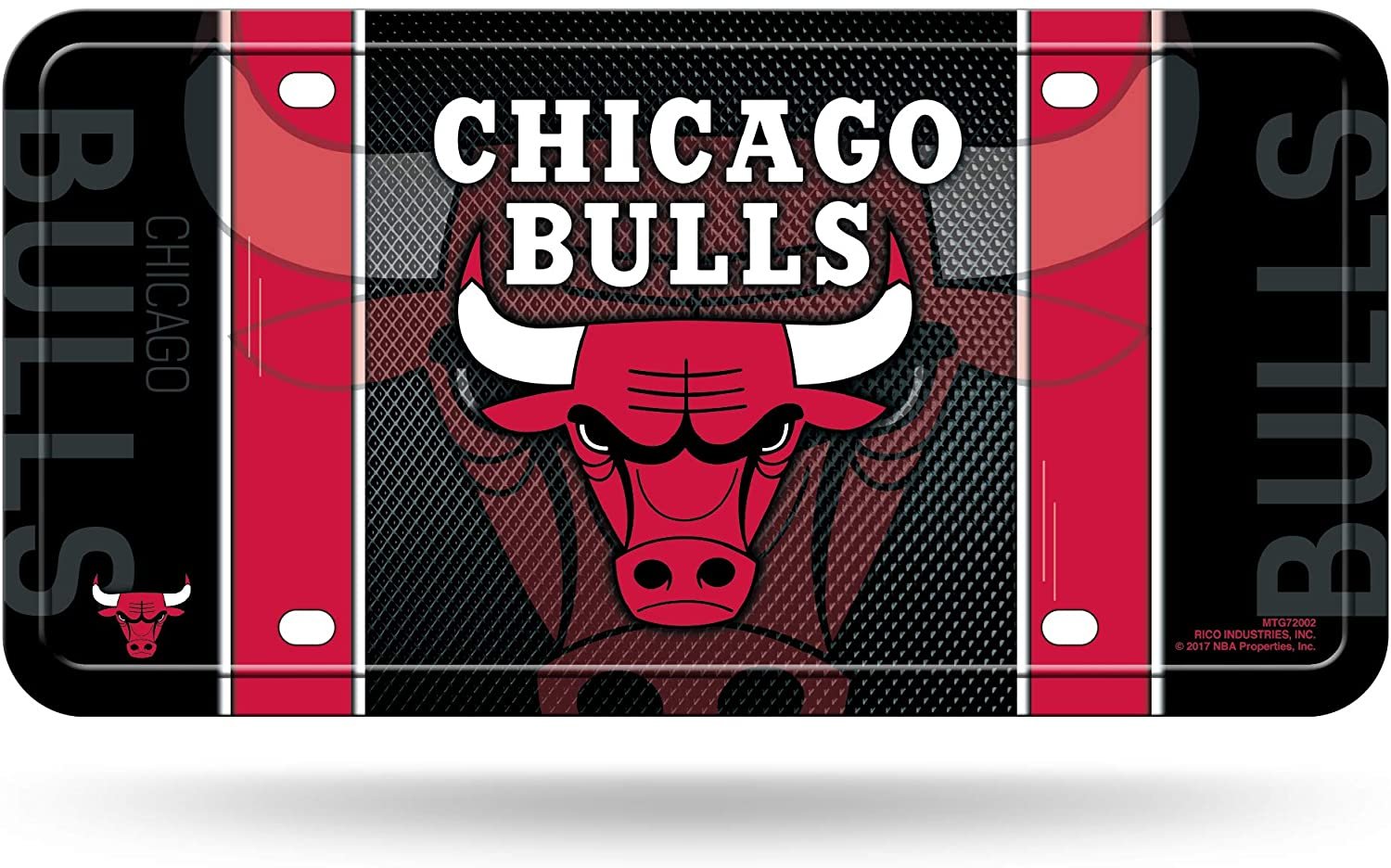 Chicago Bulls Metal Auto Tag License Plate, Split Design, 6x12 Inch