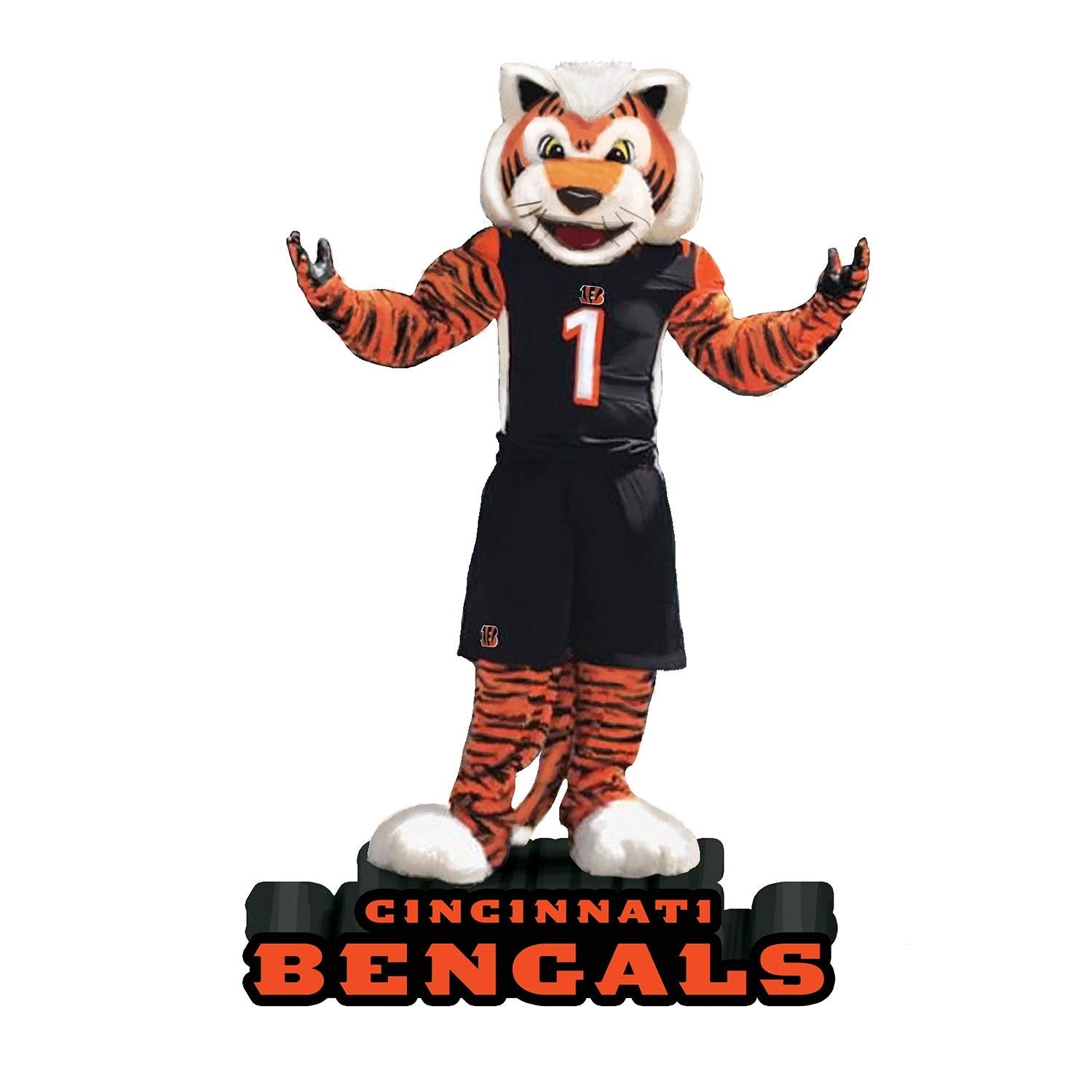Cincinnati Bengals Team Mascot Garden Statue, Hand Painted Resin, 12 Inch, Indoor Outdoor Decorative Sports Mascot, Officially Licensed