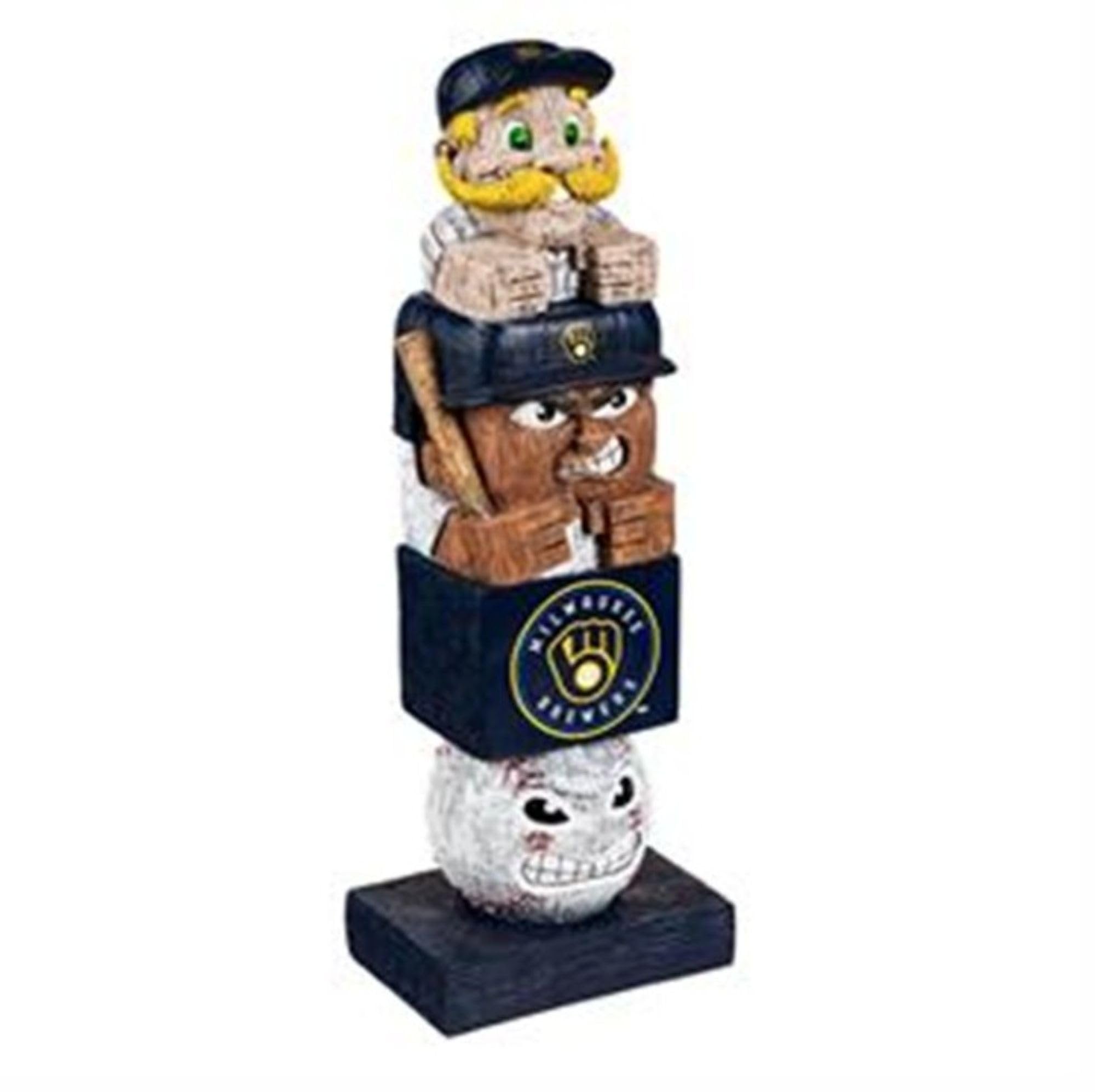 Milwaukee Brewers Team Garden Statue Tiki Tiki Totem, Hand Crafted Resin, 16 Inch Tall, Indoor Outdoor Decorative Mascot Figure, Officially Licensed