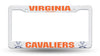 University of Virginia Cavaliers License Plate Frame Tag Cover, White Plastic, 12x6 Inch, Officially Licensed