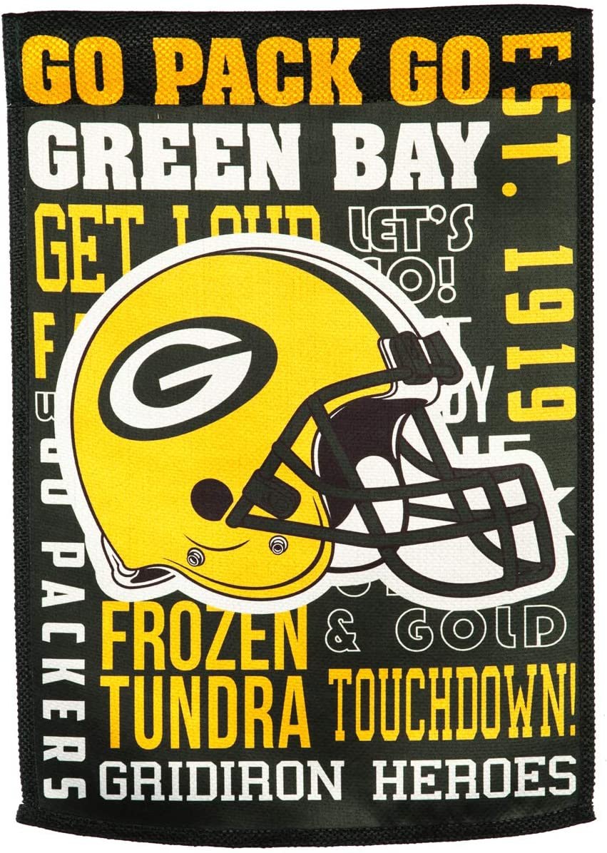 Green Bay Packers Premium Garden Flag Banner, Double Sided, Fan Rules, 13x18 Inch
