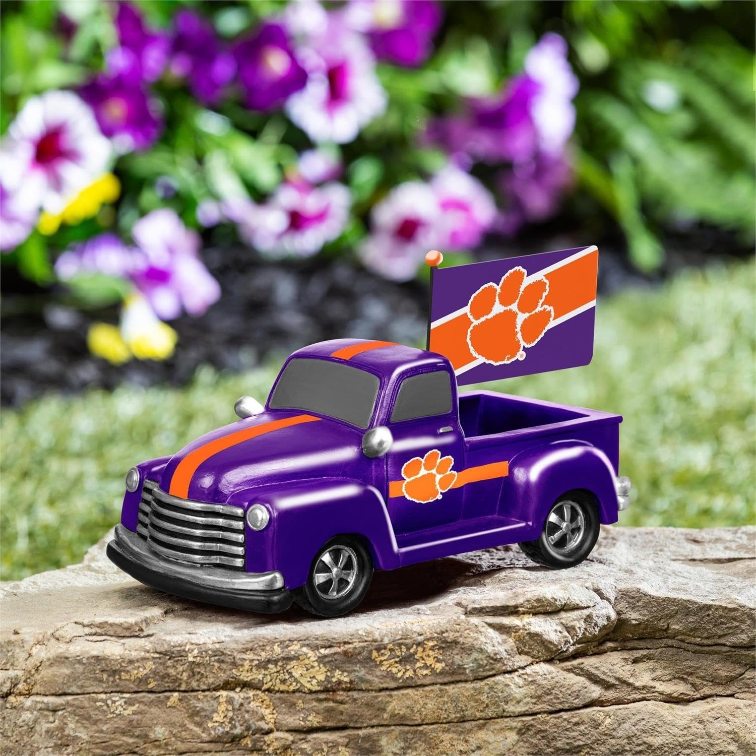 Clemson University Tigers 9 Inch Metal Rally Truck Statue, Outdoor Garden or Indoor Fan Decor, Sports Fan Collectible Figurine, Officially Licensed