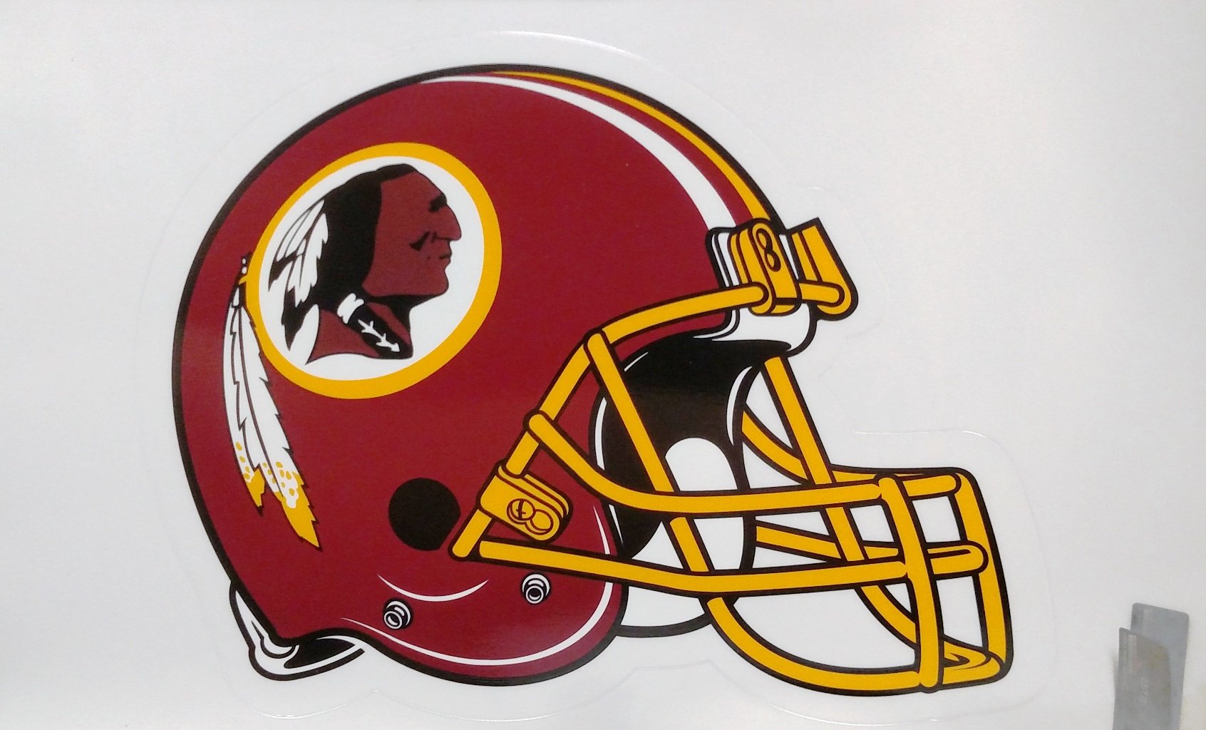 Washington Redskins Commanders Retro 15 Inch Jumbo Cling Decal Sticker, Home or Auto Use, Peel and Stick Application, Officially Licensed