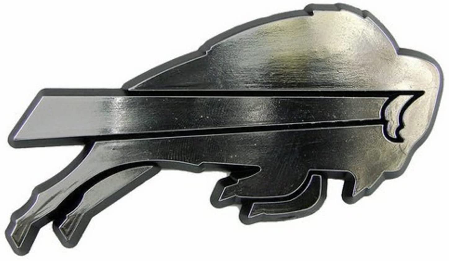Buffalo Bills Auto Emblem, Plastic Molded, Silver Chrome Color, Raised 3D Effect, Adhesive Backing