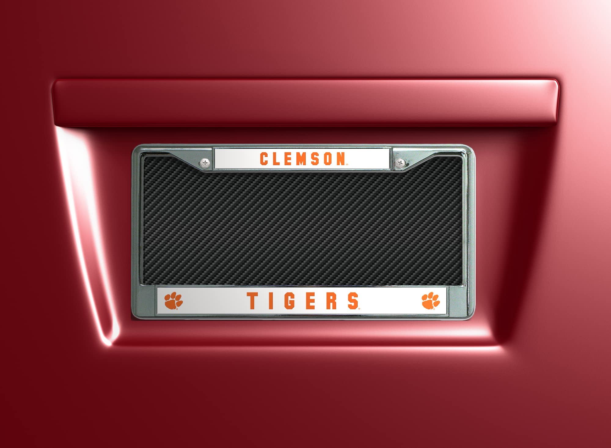 Clemson University Tigers Premium Metal License Plate Frame Chrome Tag Cover, 12x6 Inch, Officially Licensed, Made in the USA!