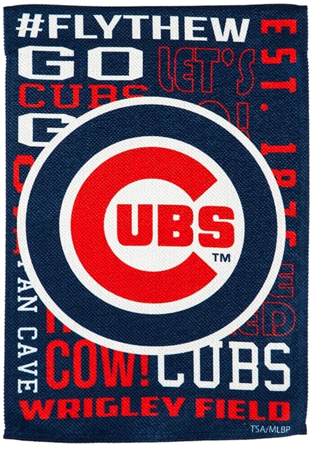 Chicago Cubs Premium Double Sided Vertical House Banner Flag, Fan Rules Design, Linen, 28x44 Inch, Officially Licensed