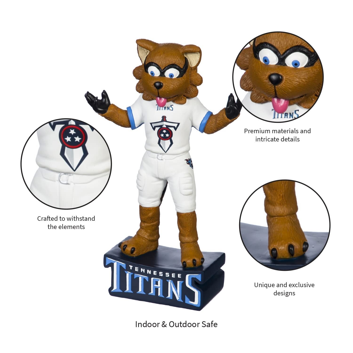 Tennessee Titans Team Mascot Garden Statue, Hand Painted Resin, 12 Inch, Indoor Outdoor Decorative Sports Mascot, Officially Licensed