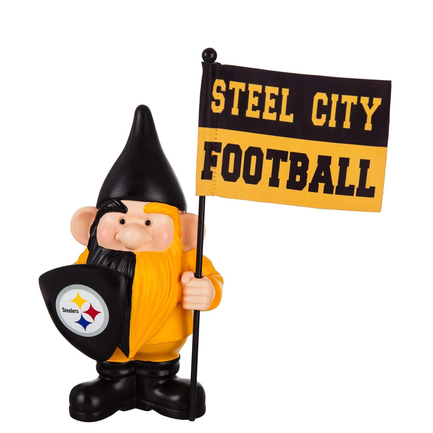 Pittsburgh Steelers 10 Inch Garden Gnome Statue, Outdoor Decoration