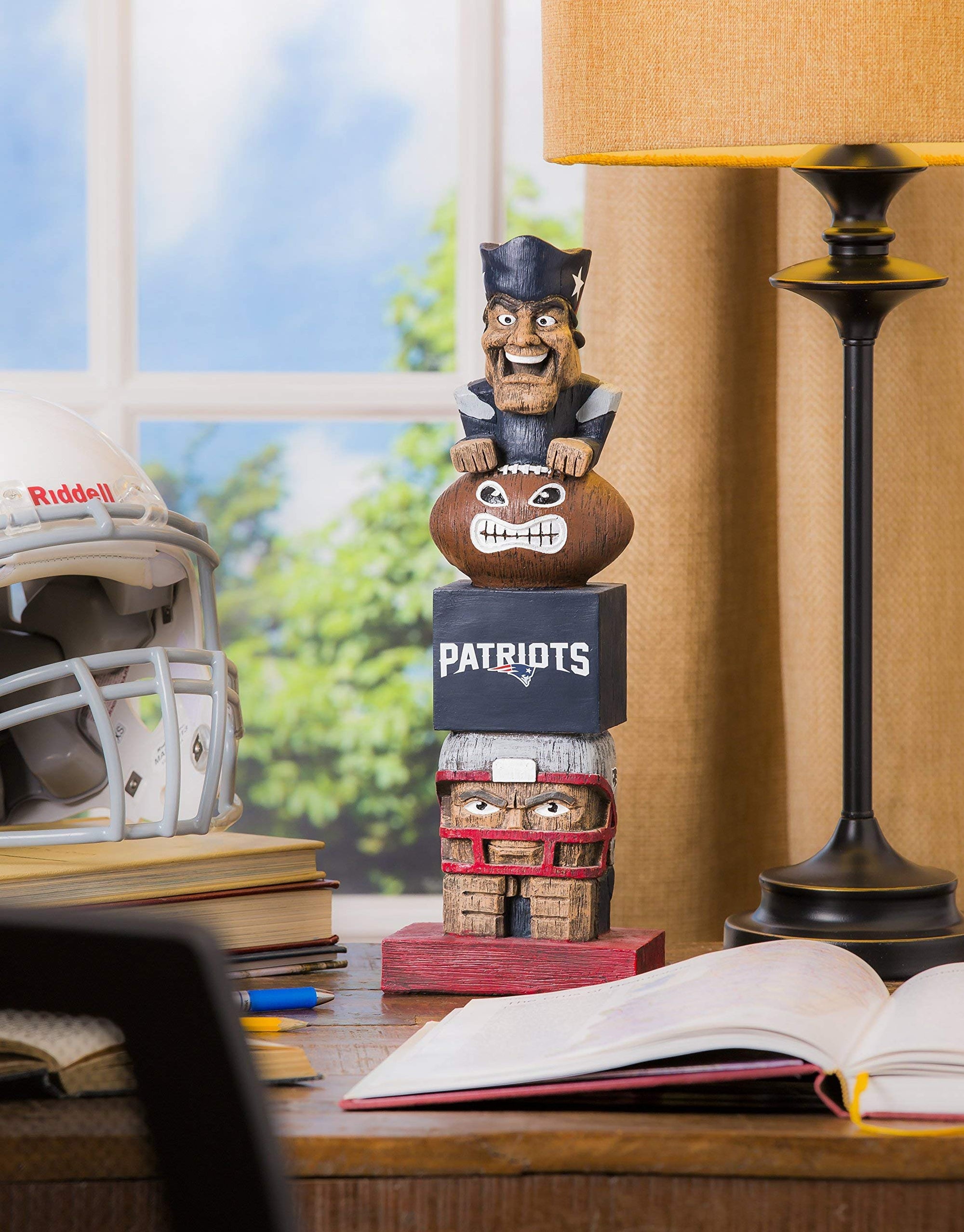 New England Patriots Tiki Totem Garden Statue, Hand Painted Resin, 16 Inch, Indoor Outdoor Decor, Officially Licensed