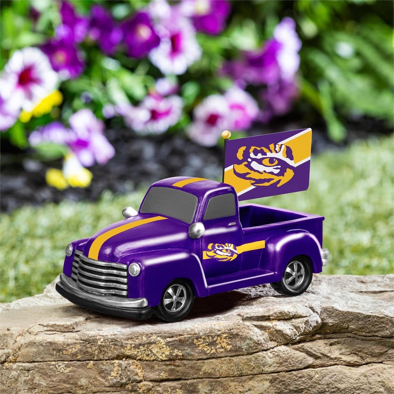 Louisiana State University Tigers LSU 9 Inch Metal Rally Truck Statue, Outdoor Garden or Indoor Fan Decor, Sports Fan Collectible Figurine, Officially Licensed