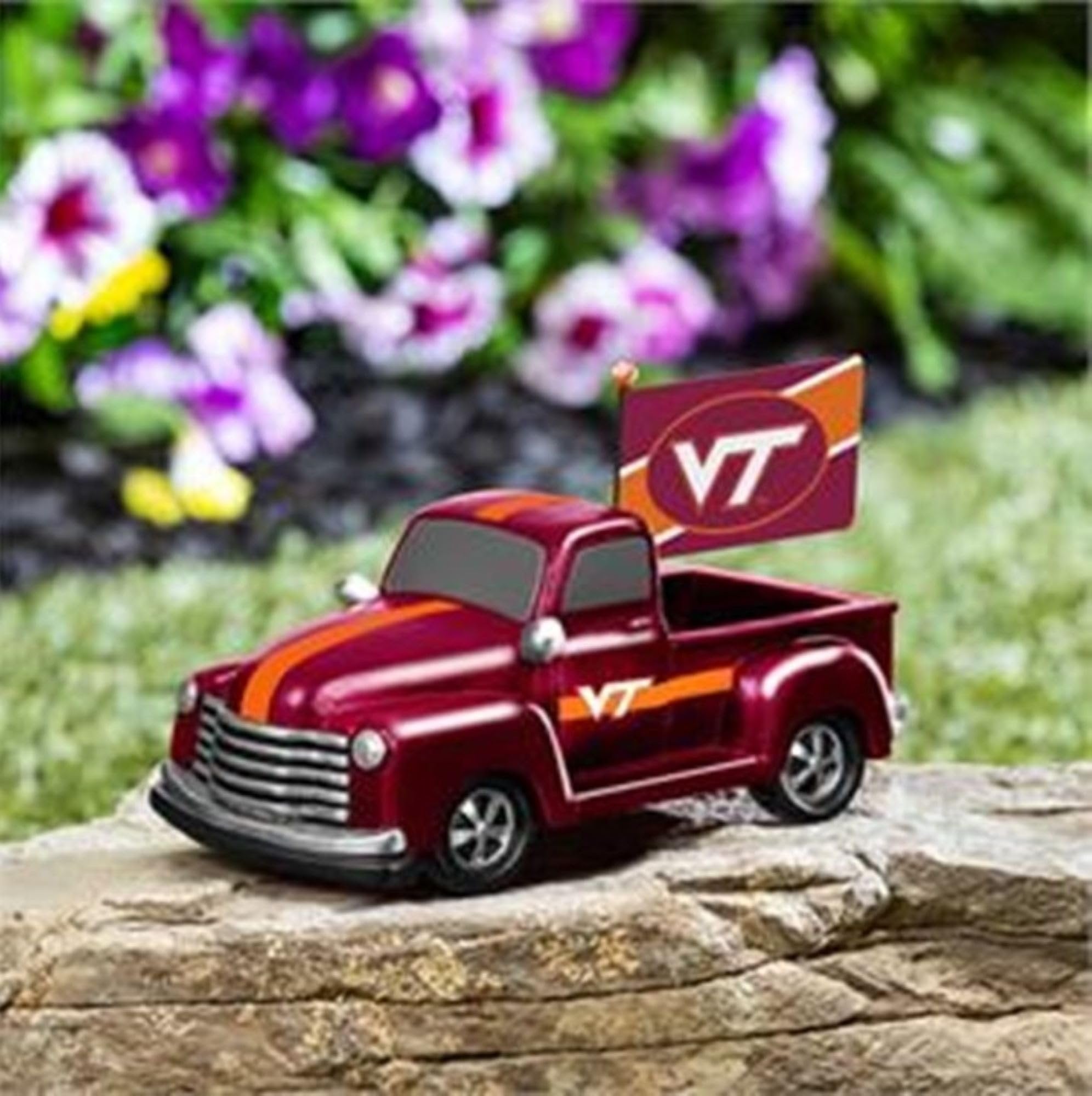 Virginia Tech University Hokies 9 Inch Metal Rally Truck Statue, Outdoor Garden or Indoor Fan Decor, Sports Fan Collectible Figurine, Officially Licensed