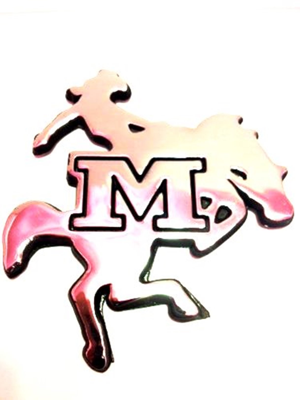 McNeese State University Cowboys Premium Solid Metal Raised Auto Emblem Shape Cut Adhesive Backing, Officially Licensed