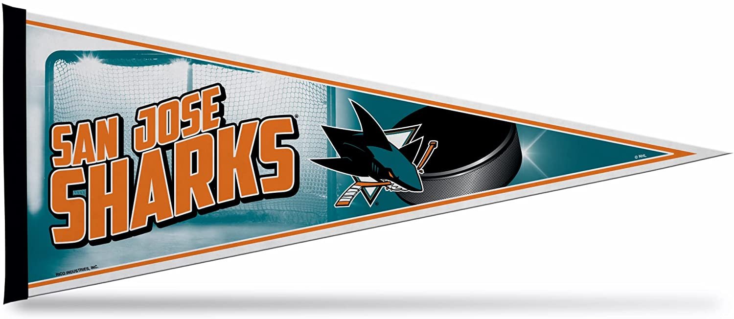 San Jose Sharks Felt Pennant 12x30 Puck Design