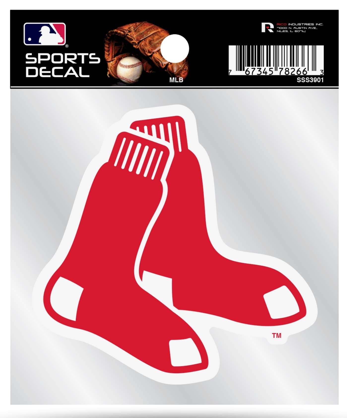 Boston Red Sox 4x4 Inch Die Cut Decal Sticker, Primary Logo, Clear Backing, Officially Licensed
