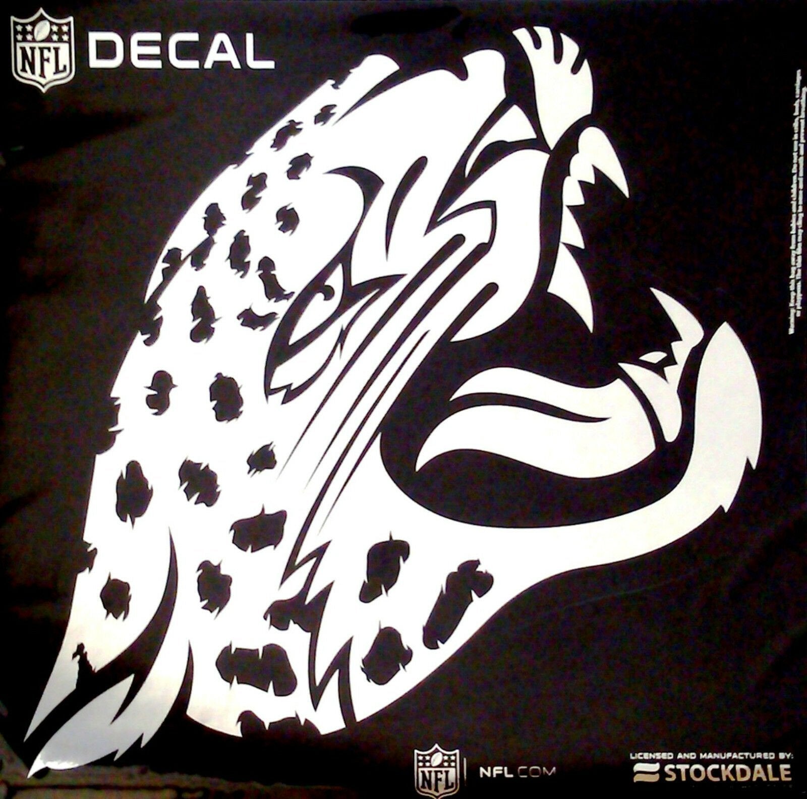 Jacksonville Jaguars 6 Inch Decal Sticker, Metallic Chrome Shimmer Design