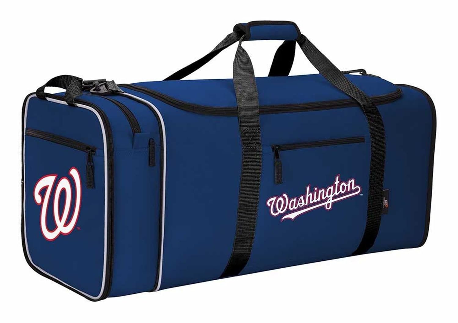 Washington Nationals Duffel Bag, Polyester, 28x12x11 Inch, Steal Style, Team Color, Officially Licensed MLB Fan Gear