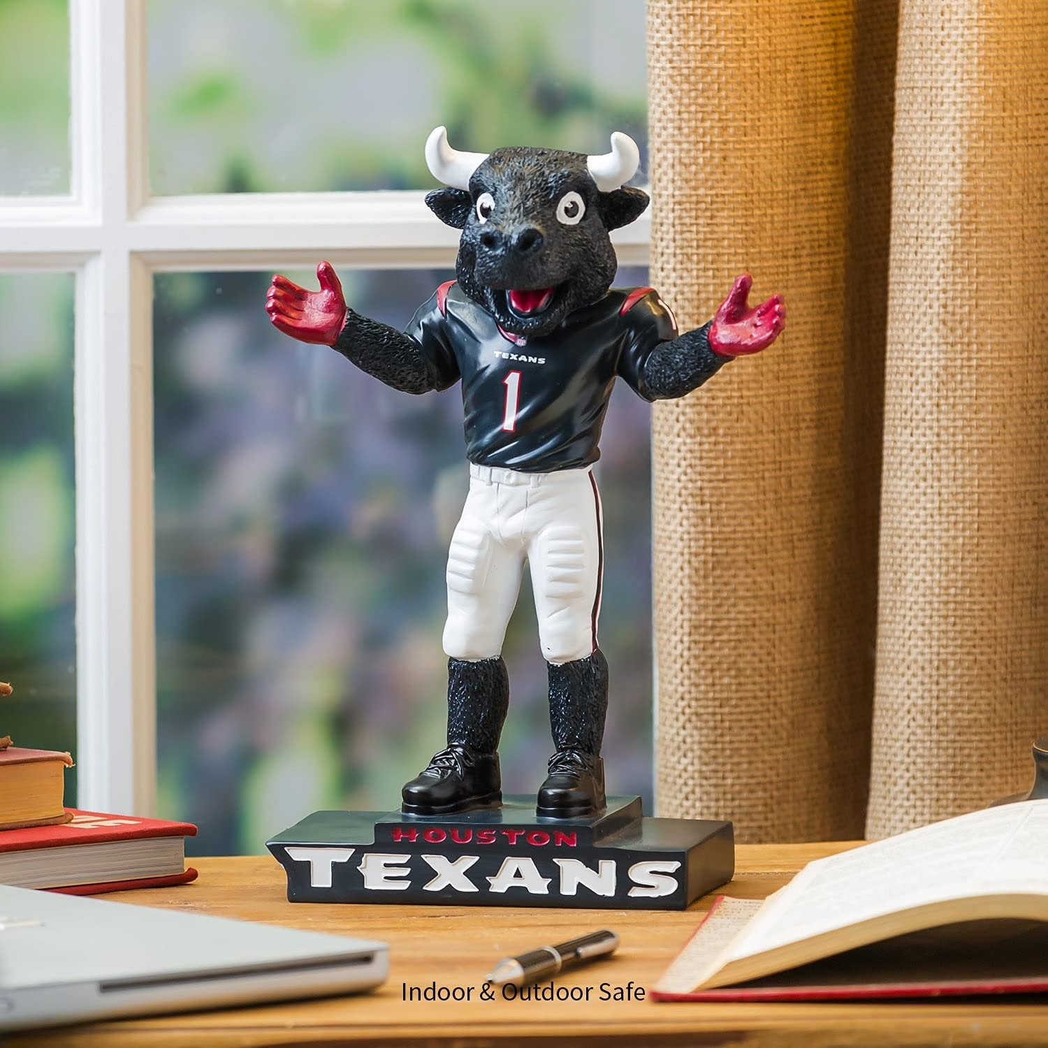 Houston Texans Team Mascot Garden Statue, Hand Painted Resin, 12 Inch, Indoor Outdoor Decorative Sports Mascot, Officially Licensed