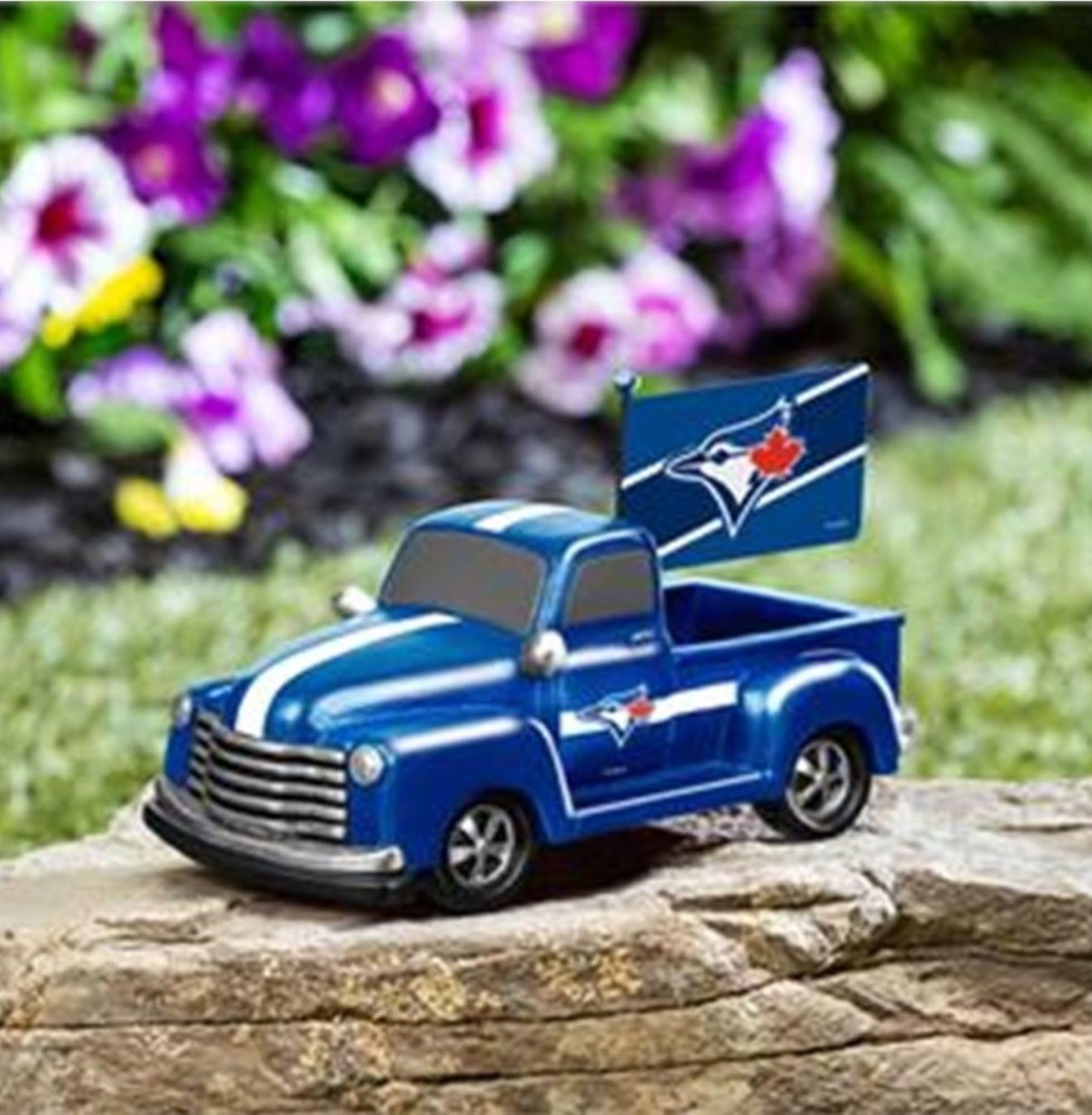 Toronto Blue Jays 9 Inch Metal Rally Truck Statue, Outdoor Garden or Indoor Fan Decor, Sports Fan Collectible Figurine, Officially Licensed