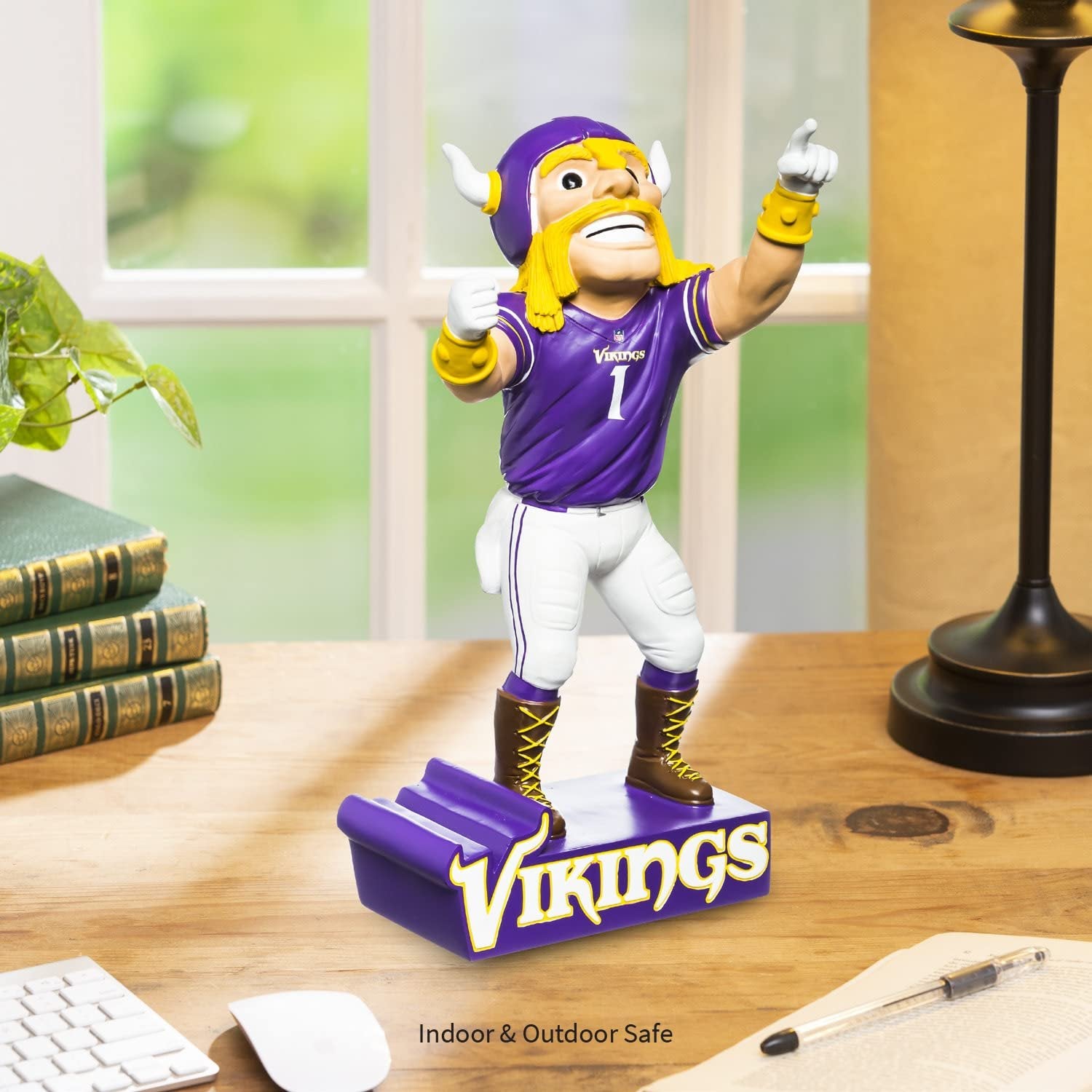 Minnesota Vikings Team Mascot Garden Statue, Hand Painted Resin, 12 Inch, Indoor Outdoor Decorative Sports Mascot, Officially Licensed