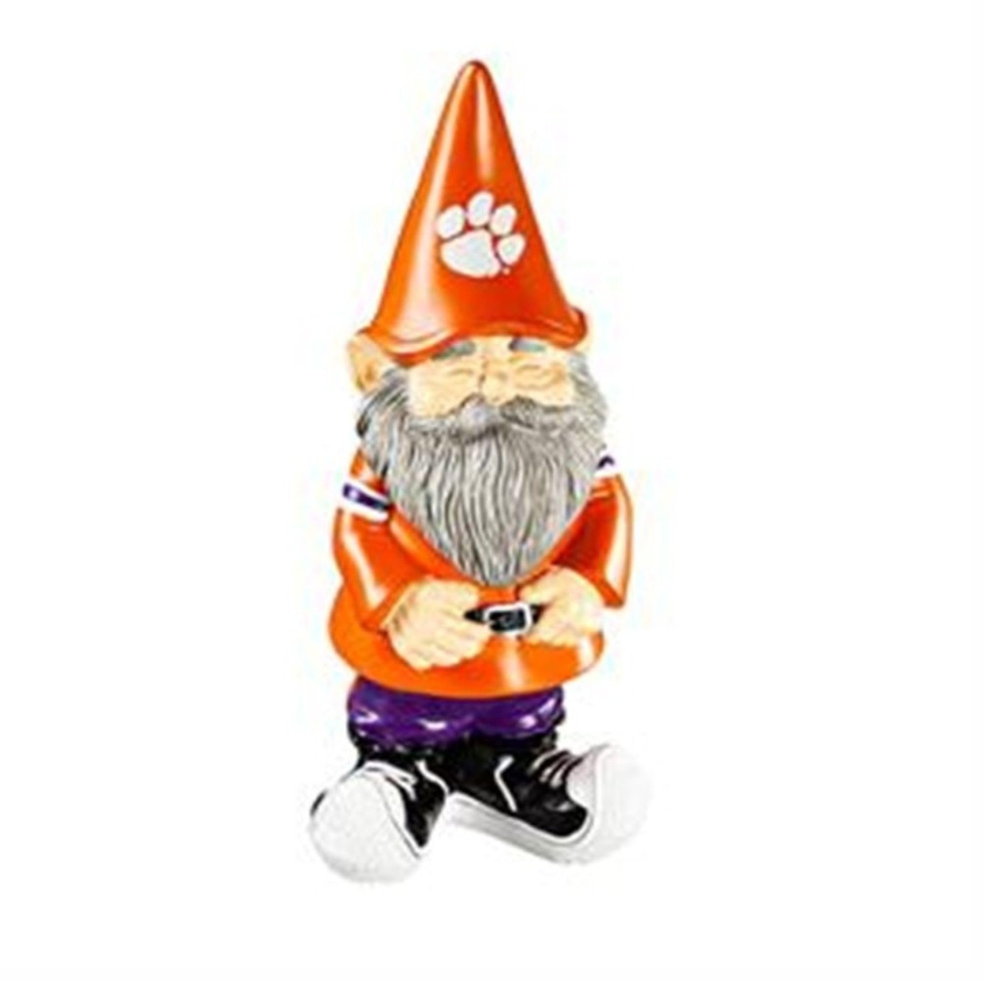 Clemson University Tigers Garden Gnome, 11 Inch Hand Painted Resin Statue, Indoor Outdoor Decor, Officially Licensed
