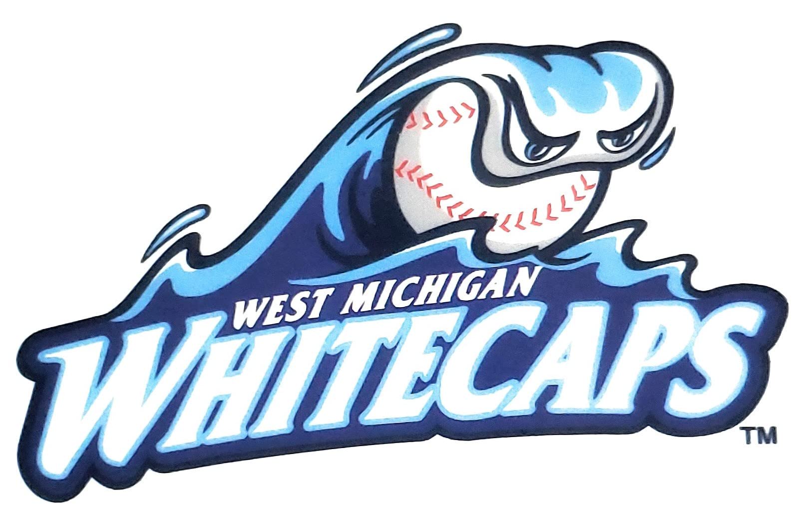 West Michigan Whitecaps 3 Inch Static Cling, Full Clear Adhesive Backing, Easy Peel and Stick Application, Removable and Reusable, Officially Licensed, Made in the USA