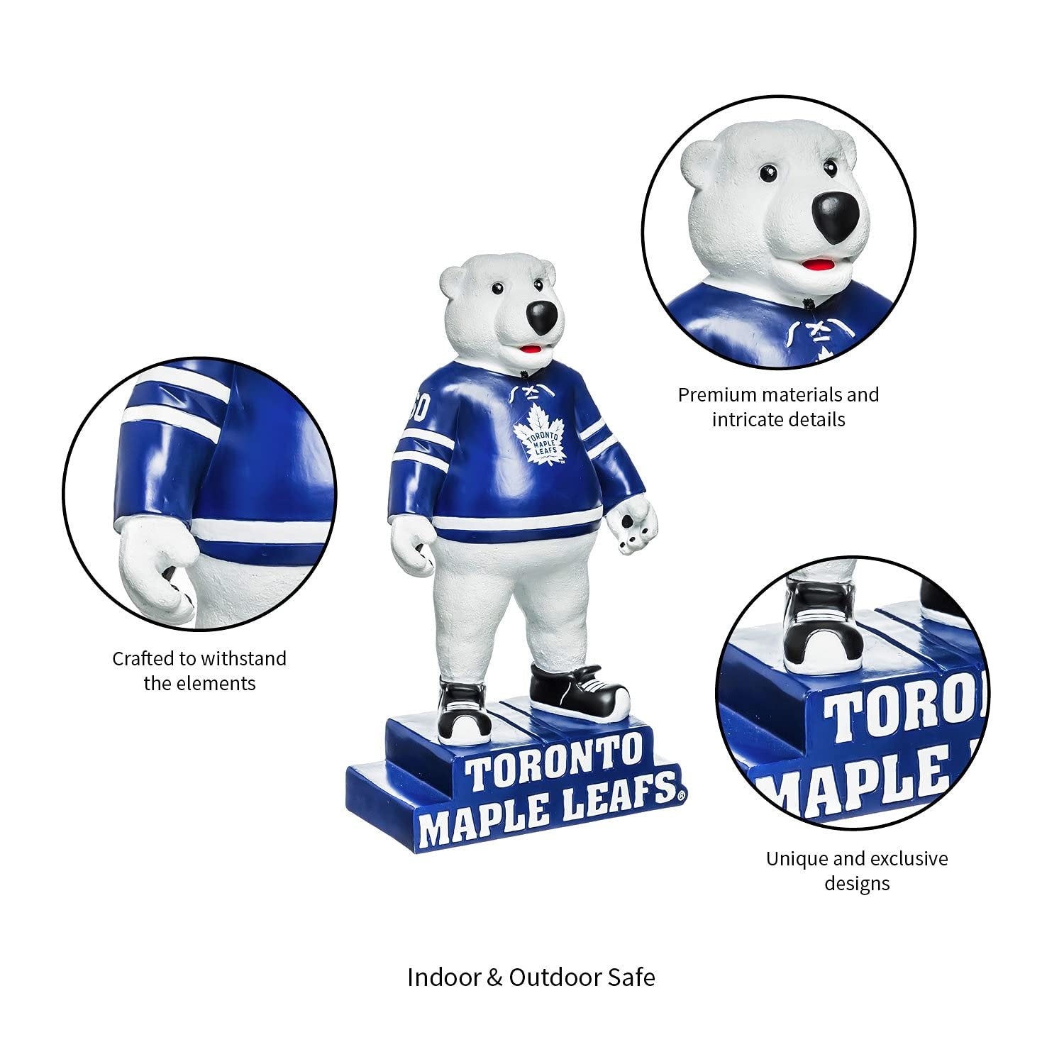 Toronto Maple Leafs Team Mascot Garden Statue, Hand Painted Resin, 12 Inch, Indoor Outdoor Decorative Sports Mascot, Officially Licensed