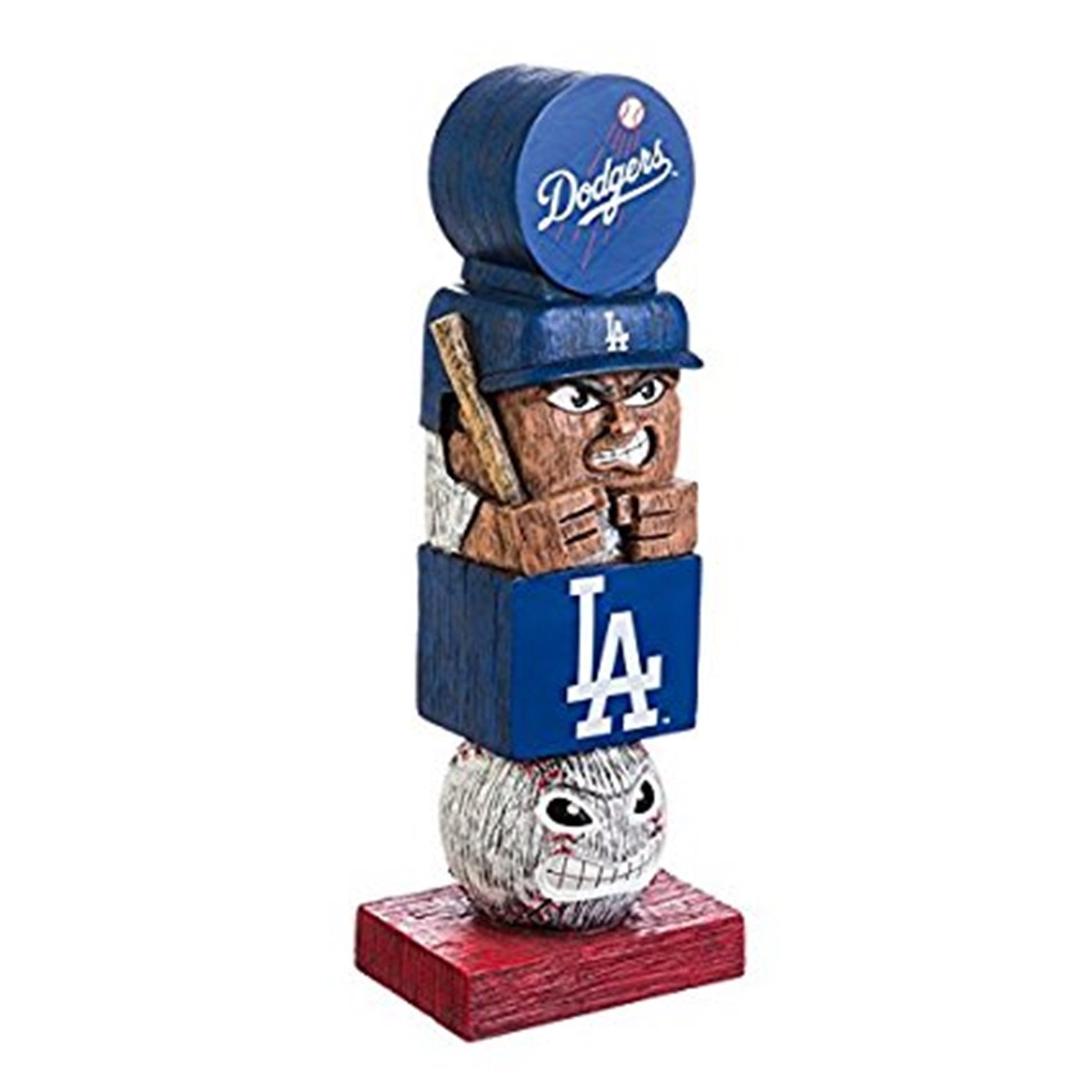Los Angeles Dodgers Team Garden Statue Tiki Tiki Totem, Hand Crafted Resin, 16 Inch Tall, Indoor Outdoor Decorative Mascot Figure, Officially Licensed