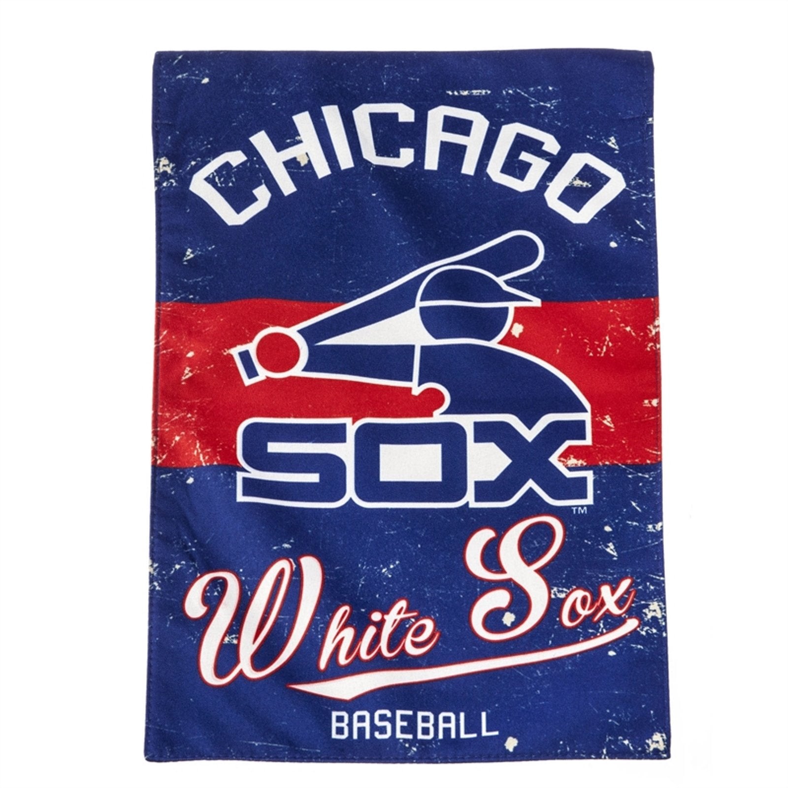 Chicago White Sox Premium 2-Sided Garden Flag Banner, Vintage Design, Retro Logo, Linen, 13x18 Inch