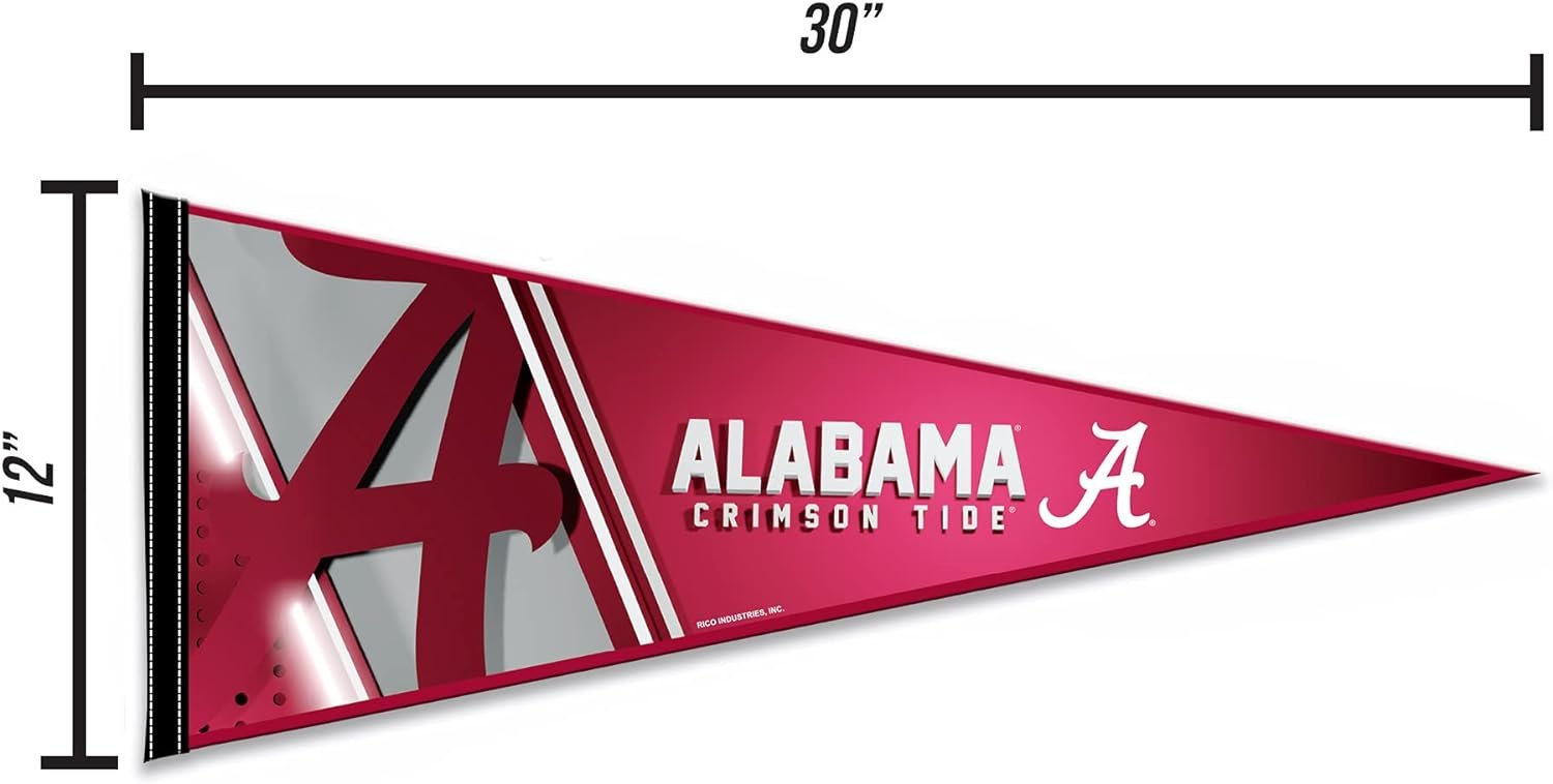 University of Alabama Crimson Tide Soft Felt Pennant 12x30 Inch Primary Logo