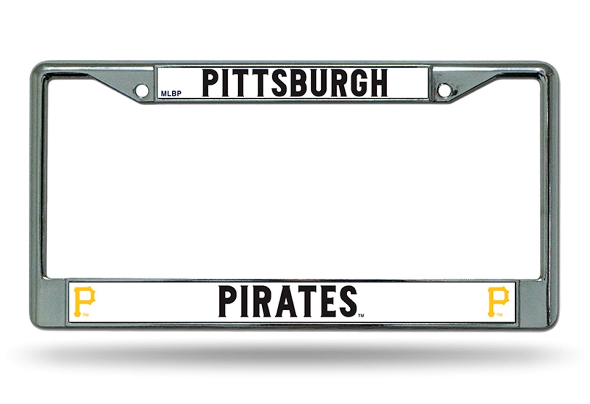 Pittsburgh Pirates Premium Metal License Plate Frame Tag Cover, Standard Design, 12x6 inch, Pre-Drilled Holes, Officially Licensed, Made in the USA
