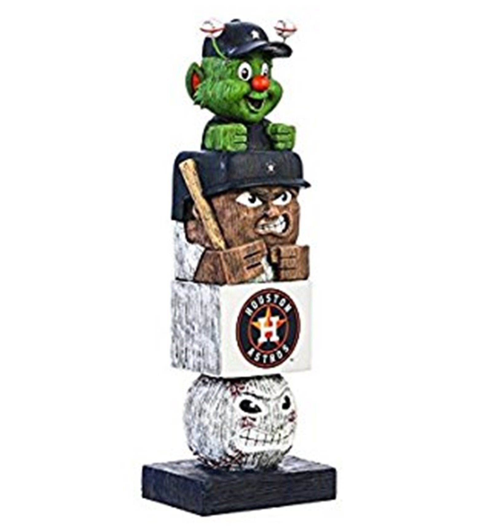 Houston Astros Team Garden Statue Tiki Tiki Totem, Hand Crafted Resin, 16 Inch Tall, Indoor Outdoor Decorative Mascot Figure, Officially Licensed