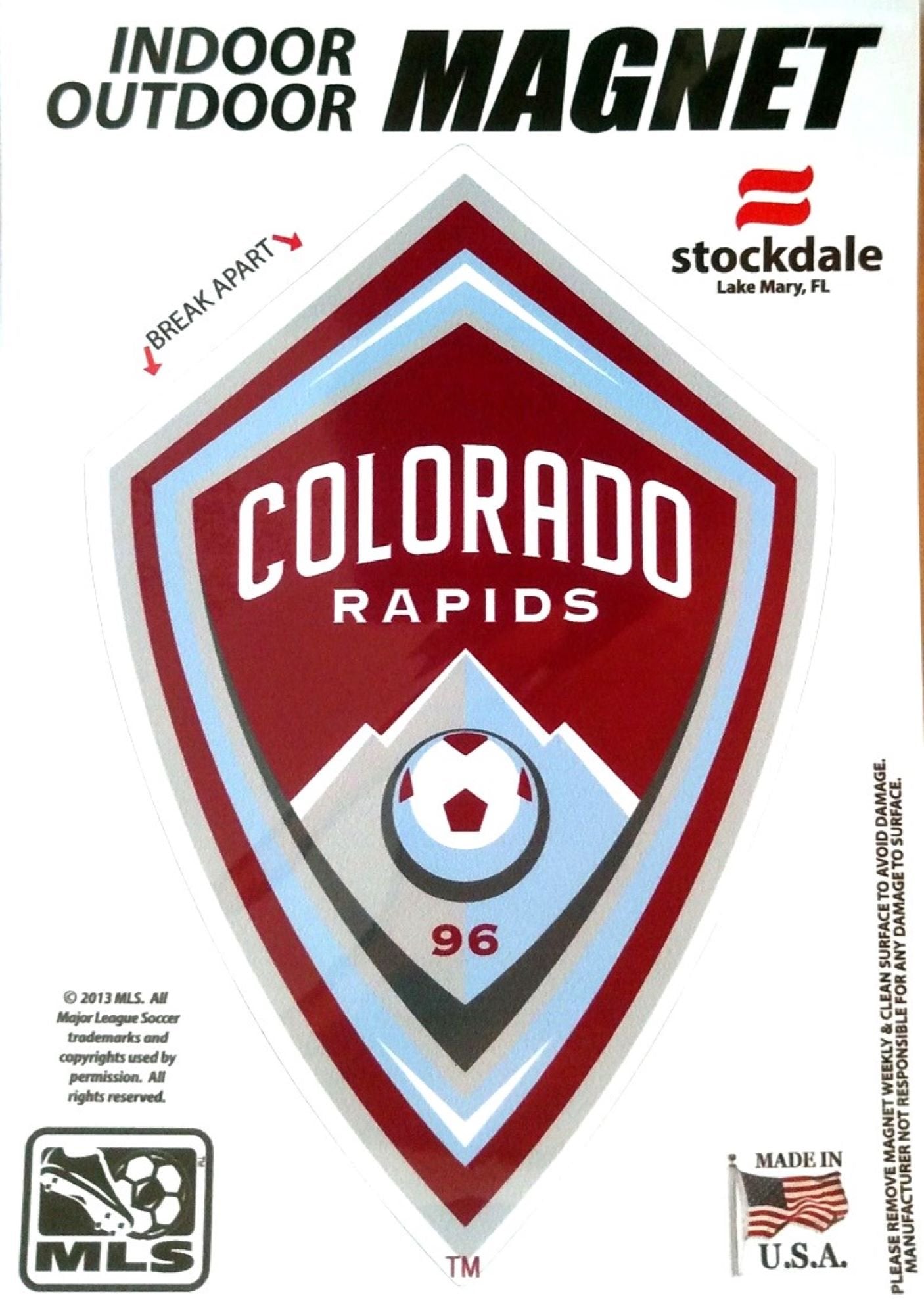 Colorado Rapids 5 Inch Perfect Cut Magnet, Heavy Duty, Auto or Home Use, Full Magnetic Backing, Peel and Stick Application, Officially Licensed, Made in the USA