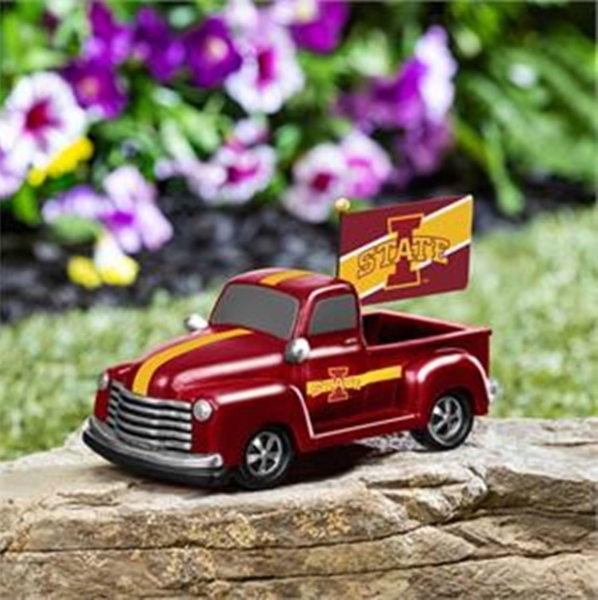 Iowa State University Cyclones 9 Inch Metal Rally Truck Statue, Outdoor Garden or Indoor Fan Decor, Sports Fan Collectible Figurine, Officially Licensed