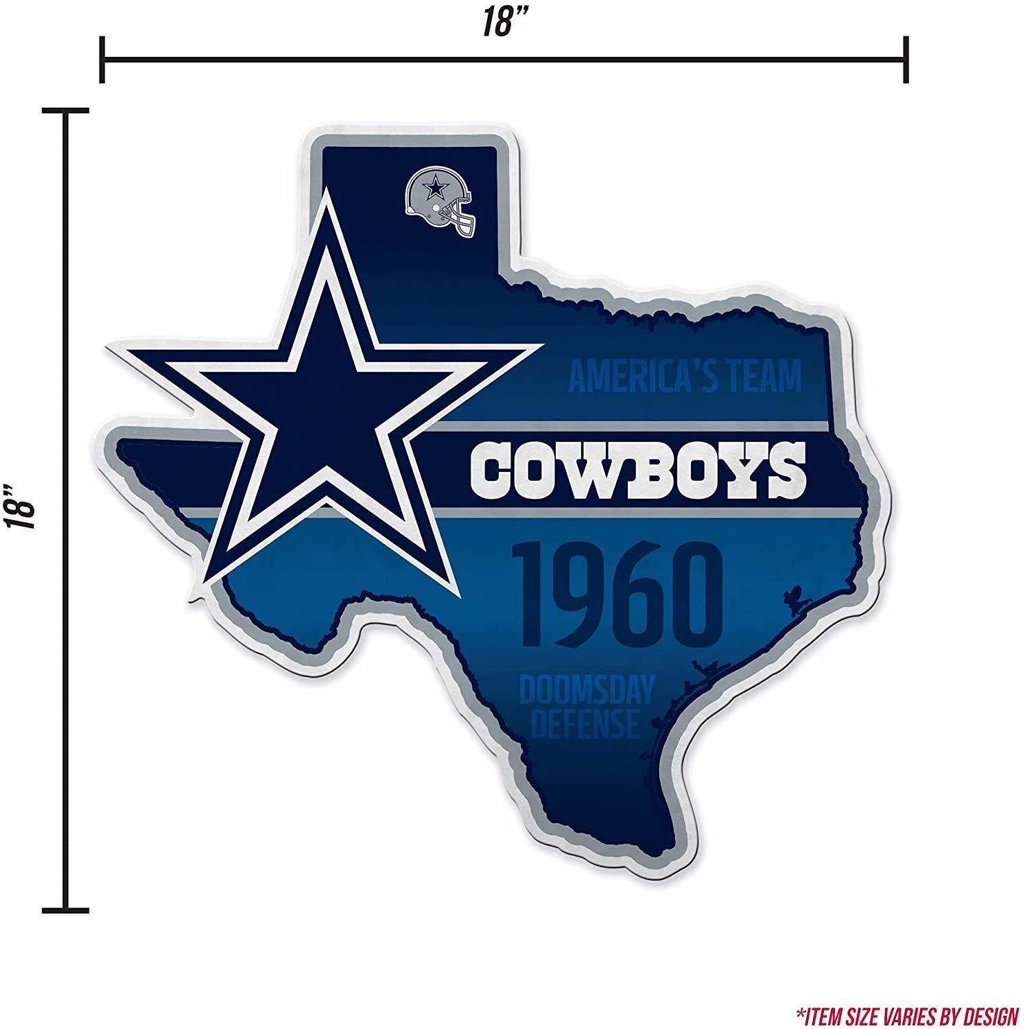 Dallas Cowboys Pennant State Shape 18 Inch Soft Felt