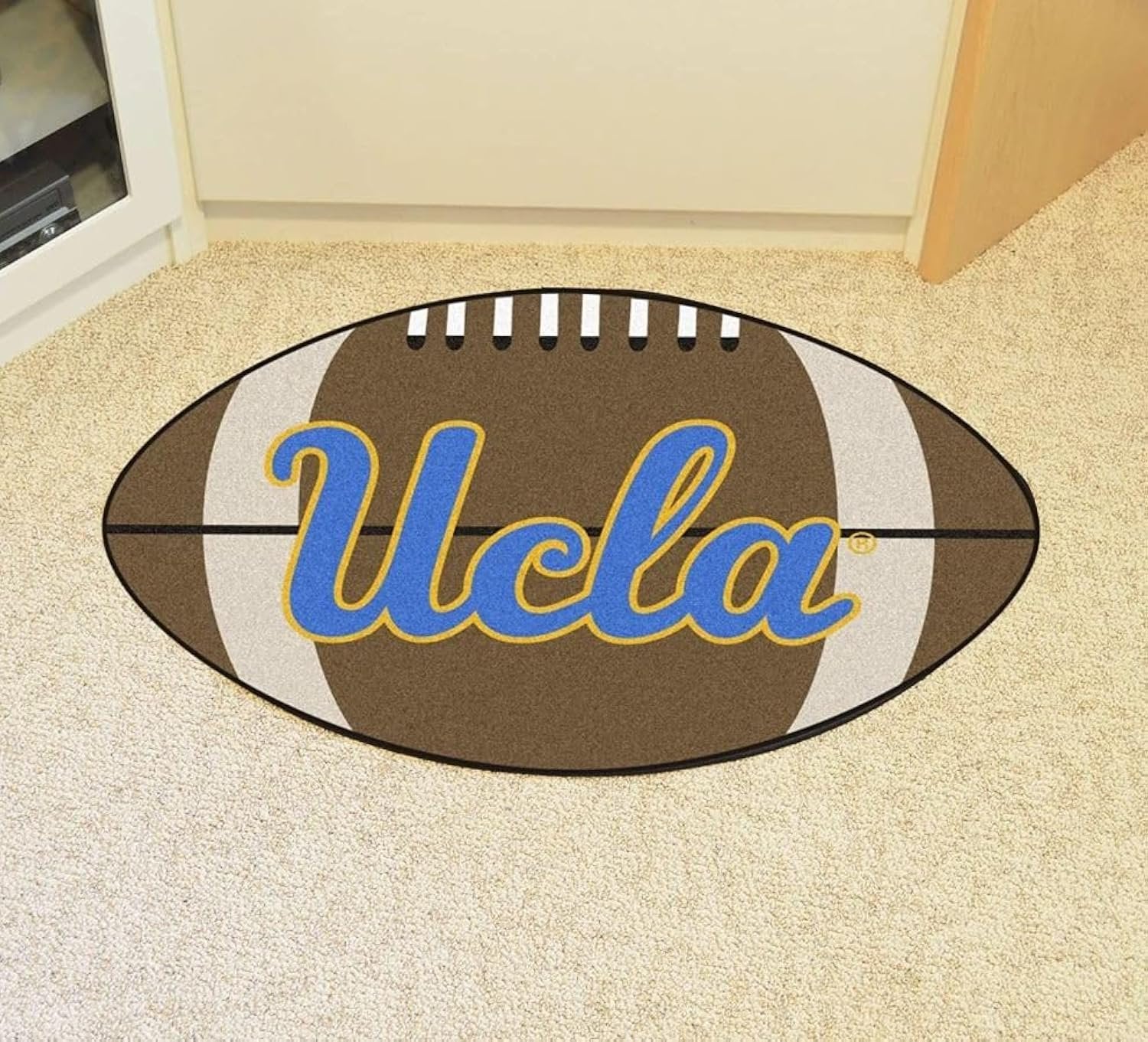University of California Los Angeles UCLA Bruins Floor Mat Area Rug, 32x20 Inch, Football Design, Nylon, Anti-Skid Backing, Officially Licensed
