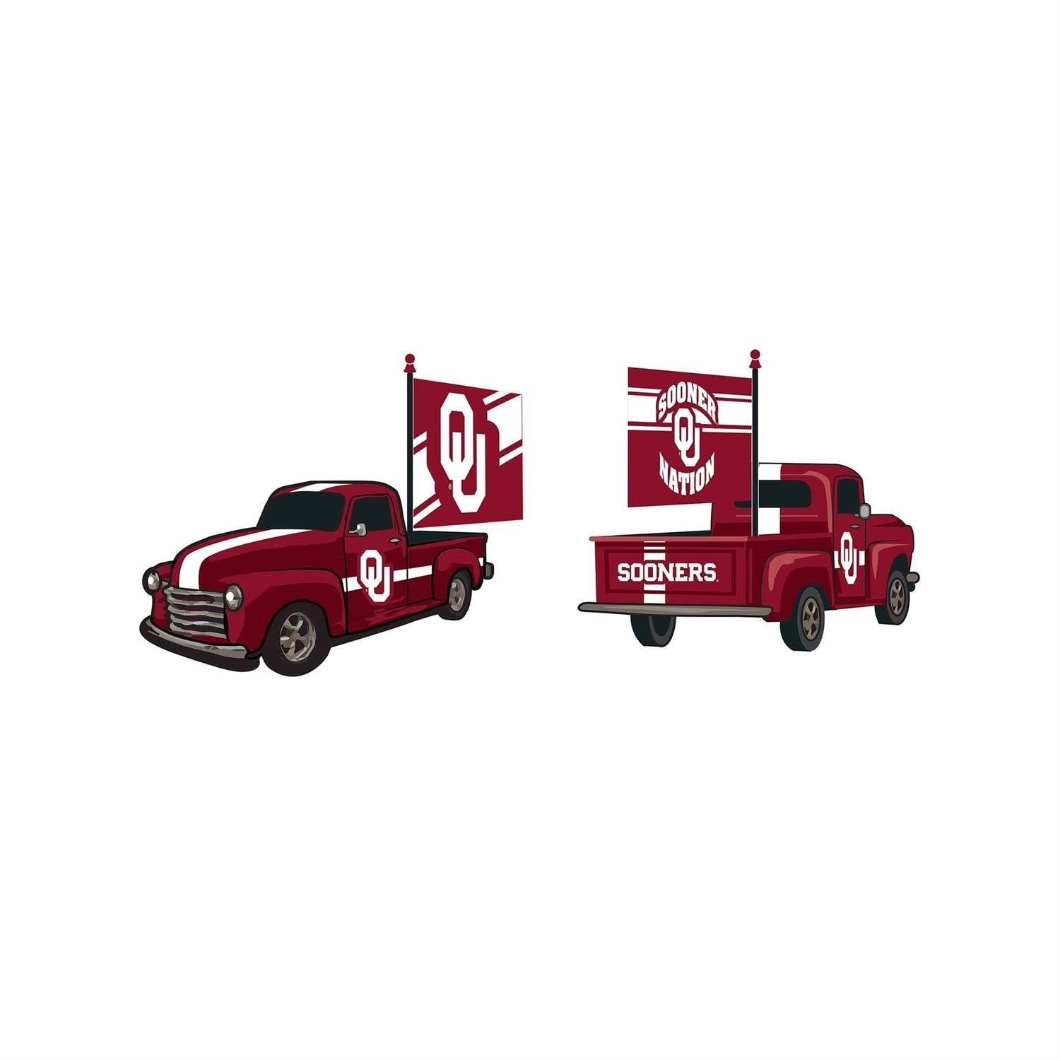 University of Oklahoma Sooners 9 Inch Metal Rally Truck Statue, Outdoor Garden or Indoor Fan Decor, Sports Fan Collectible Figurine, Officially Licensed