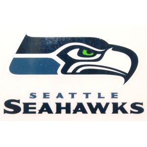 Seattle Seahawks 3 Inch Static Cling, Full Clear Adhesive Backing, Easy Peel and Stick Application, Removable and Reusable, Officially Licensed, Made in the USA