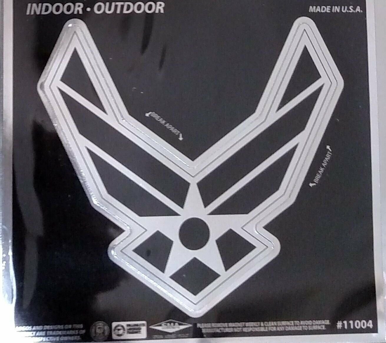 United States Air Force Military Decal Sticker, Die Cut, 12 Inch, Chrome Shimmer Design, All Surface, Full Adhesive Backing, Officially Licensed