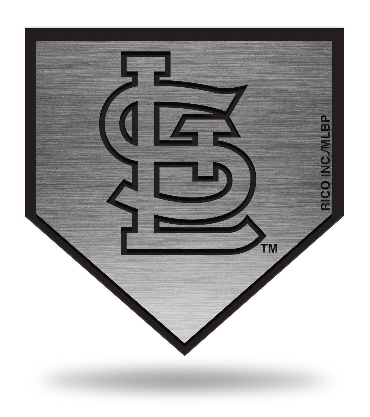St Louis Cardinals Premium Solid Metal Auto Emblem, Antique Nickel Design, Plate Design, Die Cut, Full Adhesive Backing, Officially Licensed