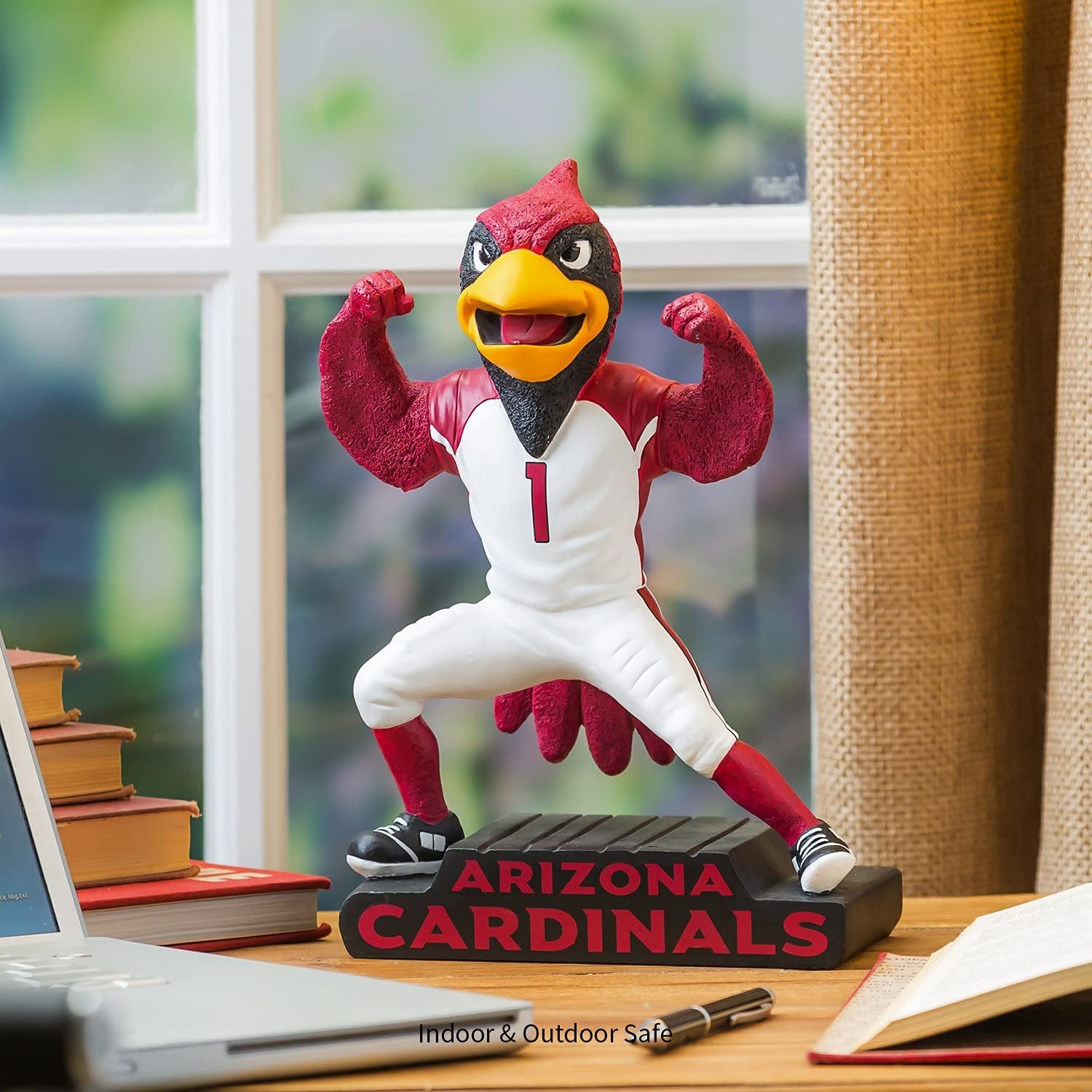 Arizona Cardinals Team Mascot Garden Statue, Hand Painted Resin, 12 Inch, Indoor Outdoor Decorative Sports Mascot, Officially Licensed