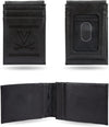 University of Virginia Cavaliers Premium Black Leather Wallet, Front Pocket Magnetic Money Clip, Laser Engraved, Vegan