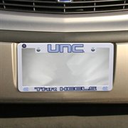 University of North Carolina Tar Heels UNC License Plate Frame Tag Cover, White Plastic, 12x6 Inch, Officially Licensed