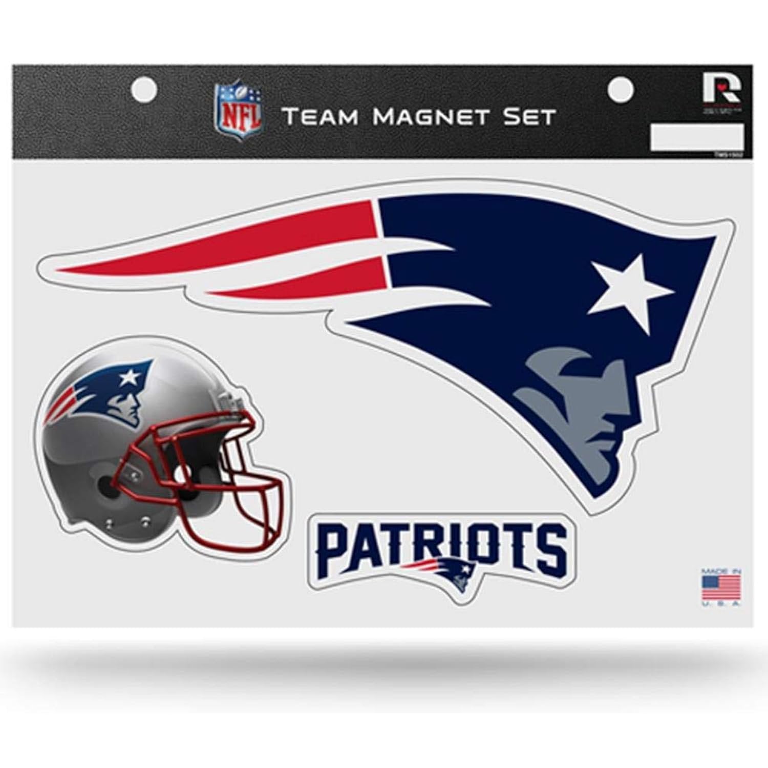 New England Patriots Team Magnet Set, 3-Piece, Die Cut, 8.5x11 Inch, Heavy Duty for Home or Auto Use, Officially Licensed