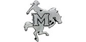 McNeese State University Cowboys Premium Solid Metal Raised Auto Emblem Shape Cut Adhesive Backing, Officially Licensed