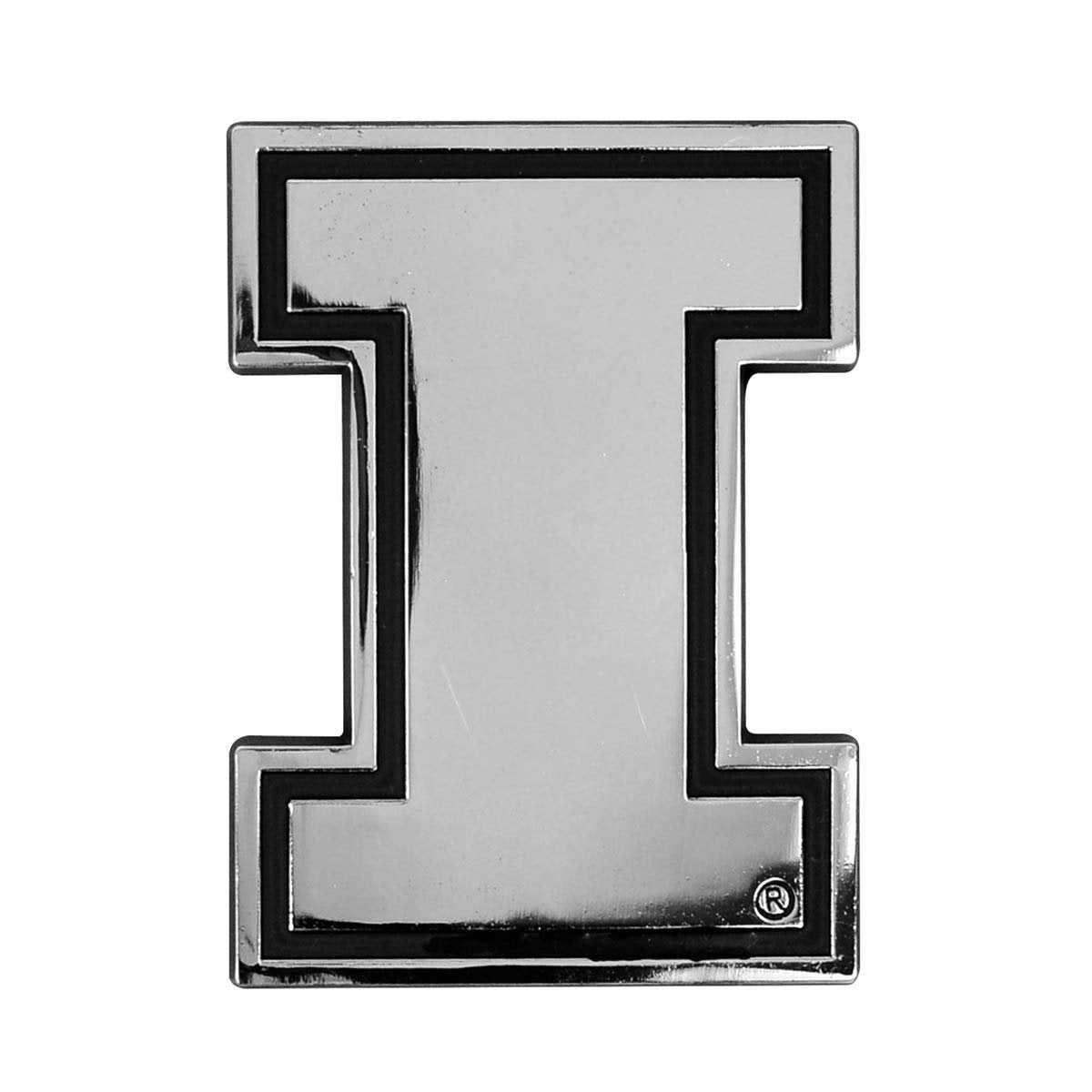 University of Illinois Illini Premium Solid Metal Raised Auto Emblem Shape Cut Adhesive Backing, Officially Licensed