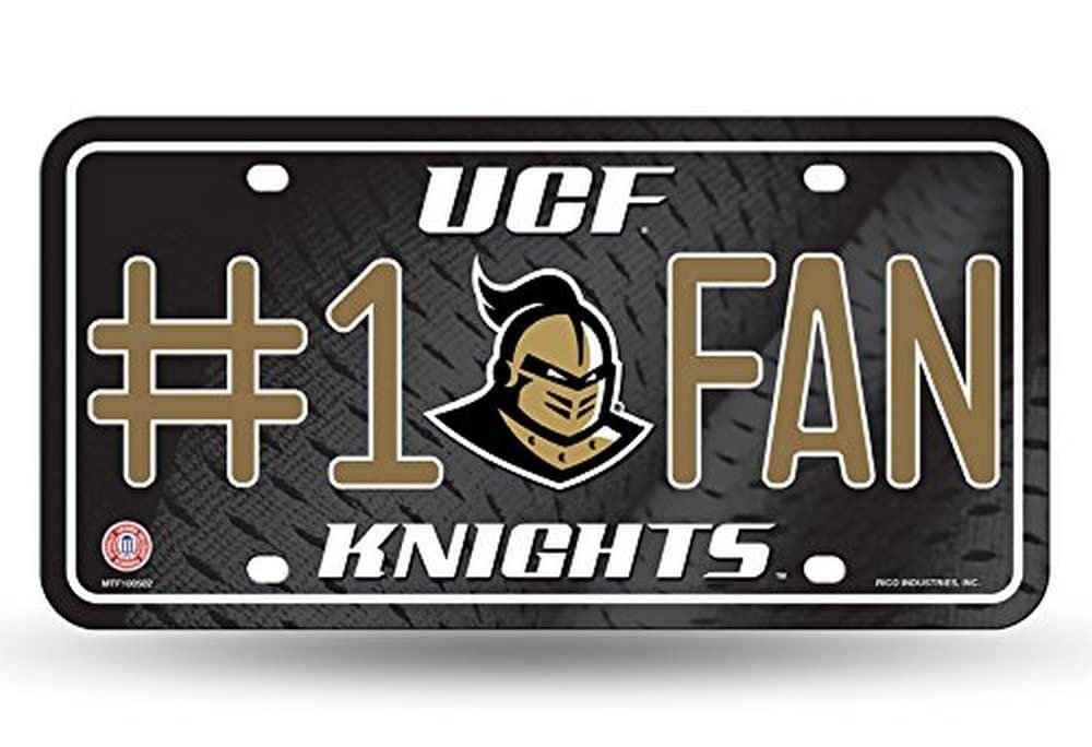 University of Central Florida Knights UCF Premium Metal Tag License Plate, #1 Fan, 12x6 Inch, Pre-Drilled Holes, Officially Licensed