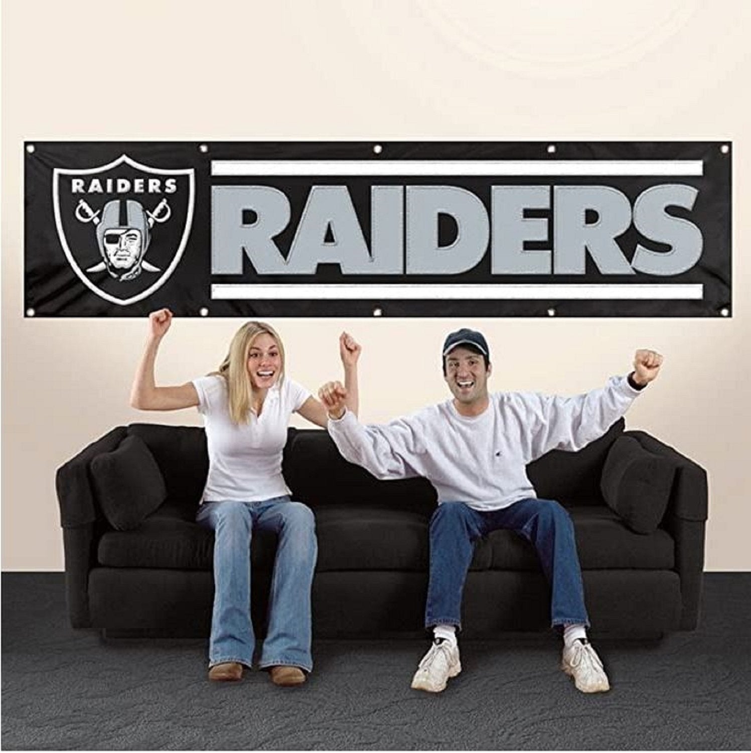 Las Vegas Raiders Huge 8x2 Feet Banner Flag Metal Grommets