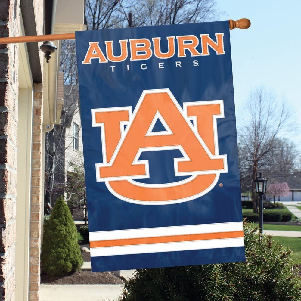 Auburn University Tigers Premium Double Sided Banner Flag Applique Embroidered 28x44 Inches