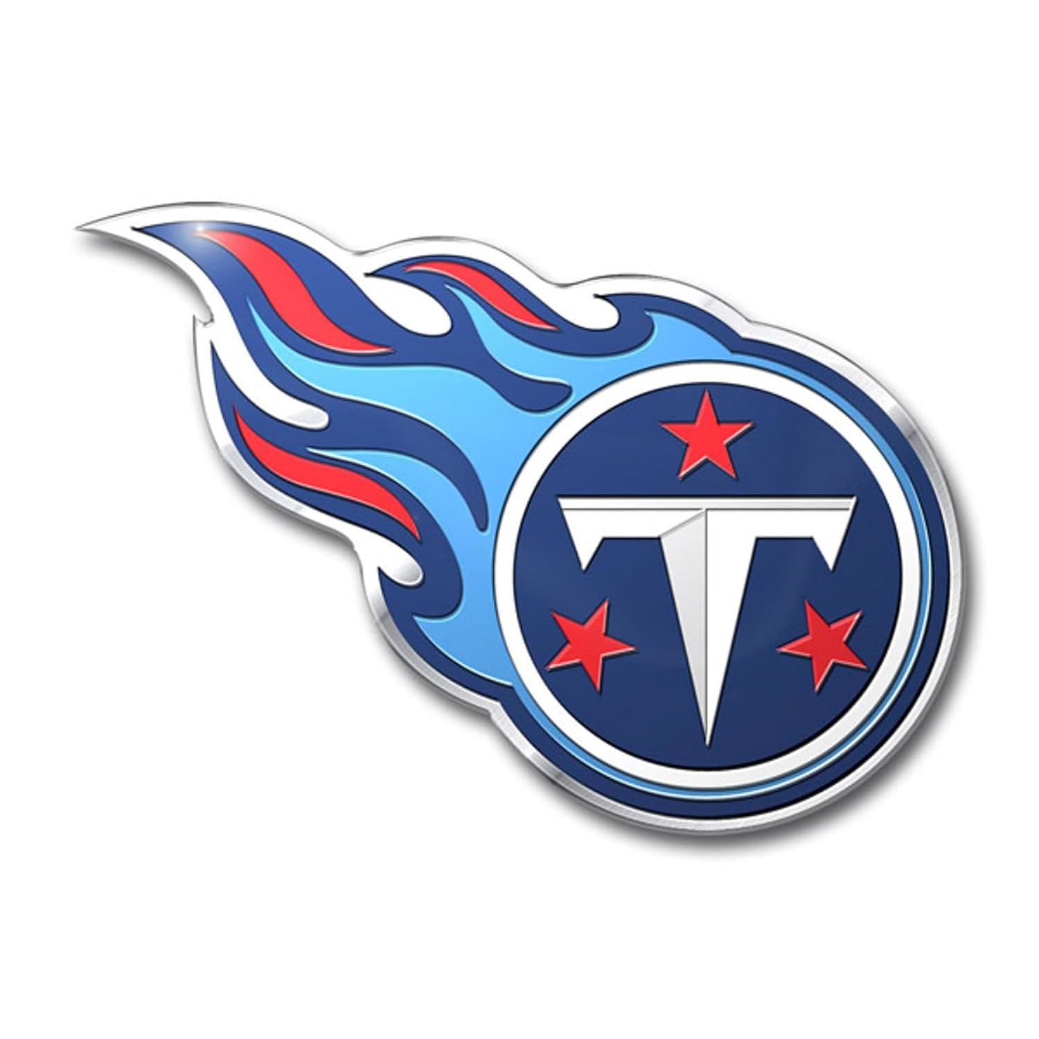 Tennessee Titans Embossed Color Auto Emblem, Logo Design, Raised Aluminum Metal, Full Adhesive Backing, Officially Licensed